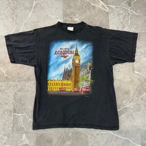 Vintage Big Ben Graphic Tee Mens Medium Elizabeth Tower London England Shirt